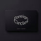 Foreign Circles gift card, matte black with white logo